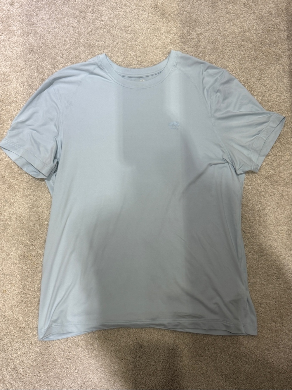 Light Blue Performance Tee with Small Logo